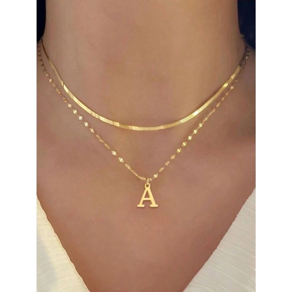 Gold Initial "A" Necklace A1758